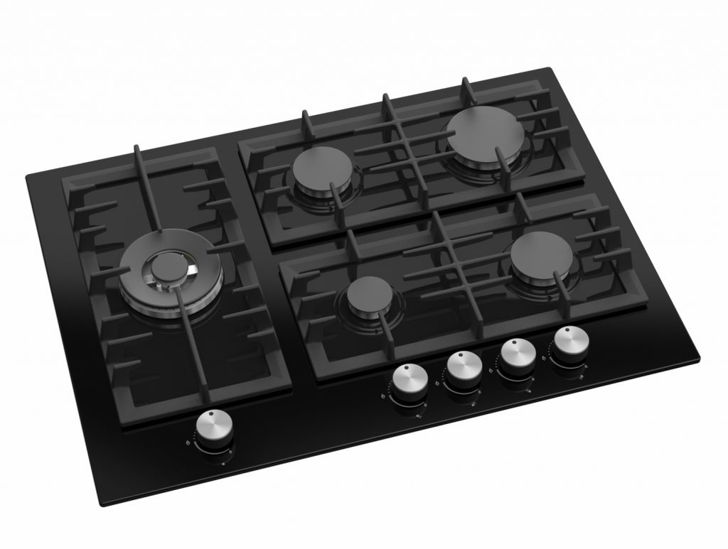 Viandpro Cm Burner Black Glass Gas Hob Vp H Bl Modern Living