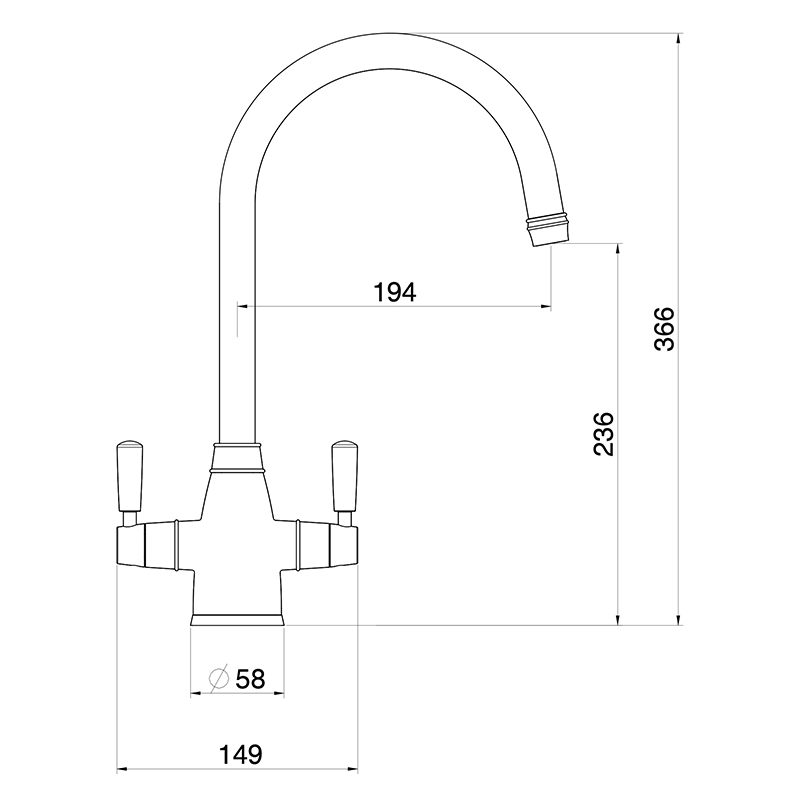 Franke Gloriana Mono Hole Mixer - GLORIANASS - Silksteel | Modern Living