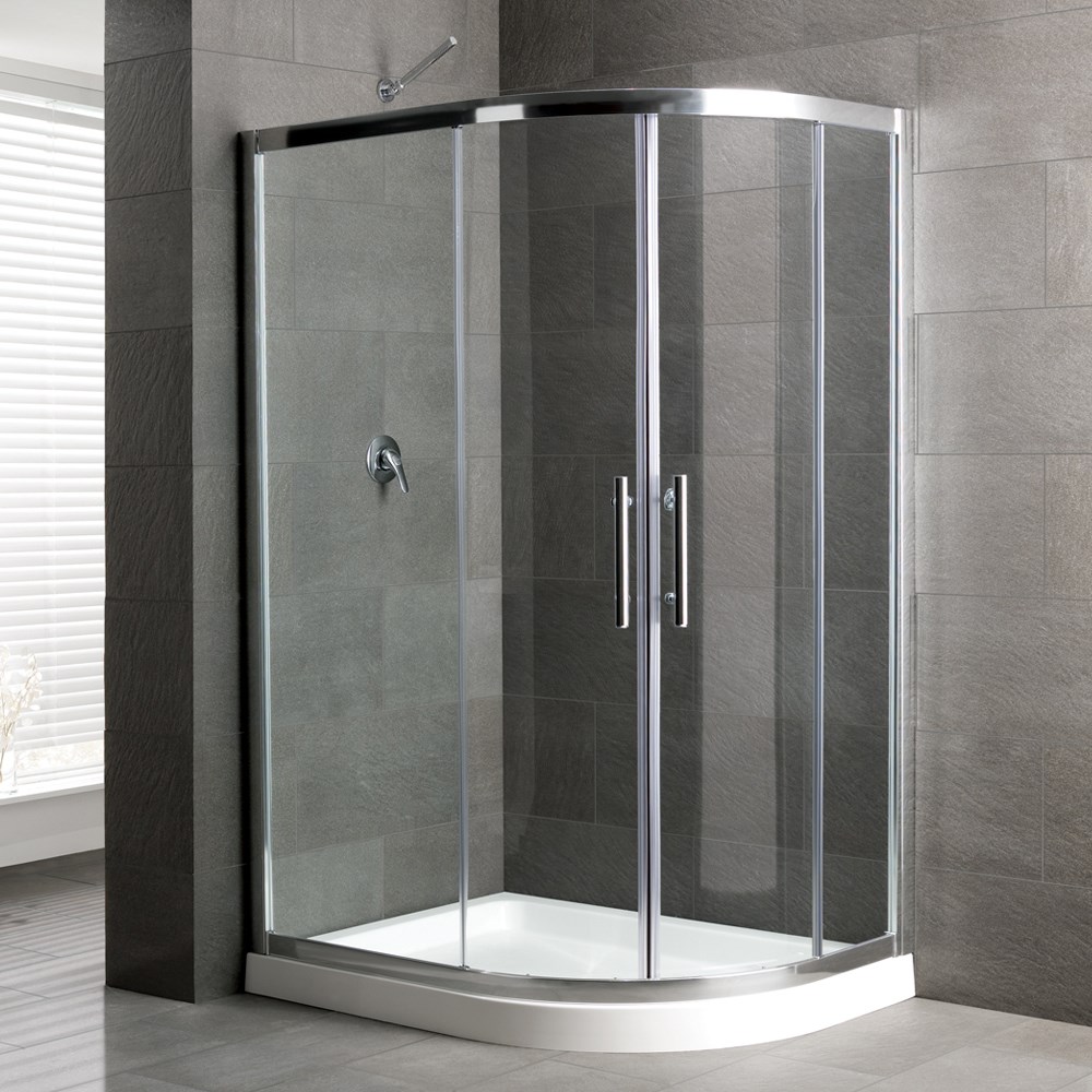 Volente Offset Quadrant with Sliding Doors 1000 x 700 Clear Glass ...