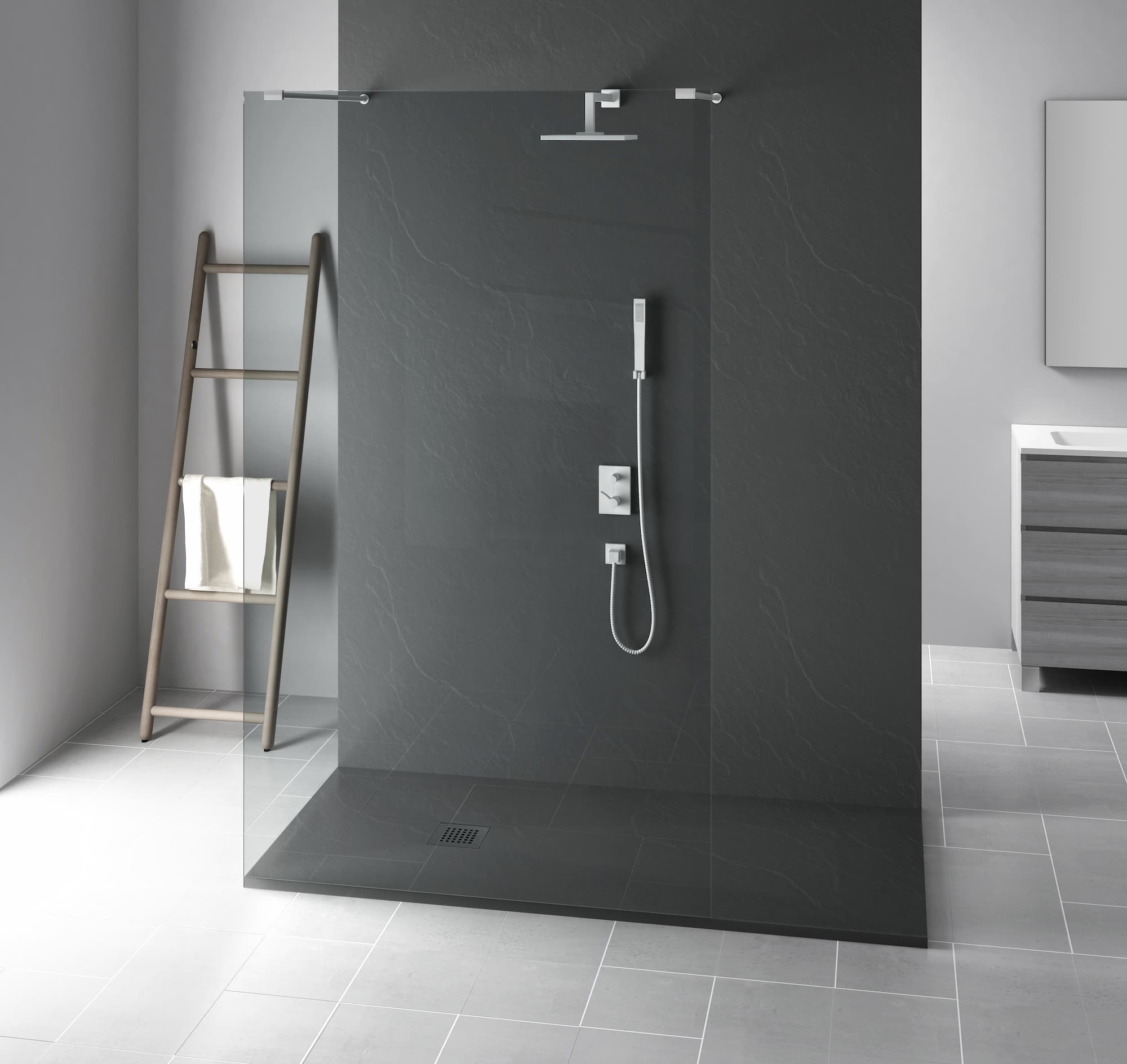 Large Rectangular Anthracite Slate Shower Tray 1500 x 900mm